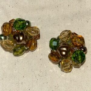 Vintage Stamped Germany Beaded Clip ons
